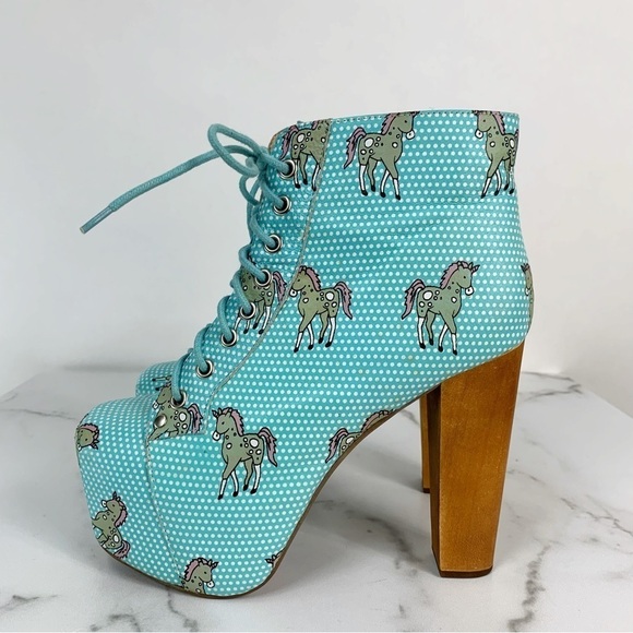 Jeffrey Campbell Lita Kawaii Unicorn Horses Platform
Heeled Lace Up Booties 7.5 - Picture 5 of 14